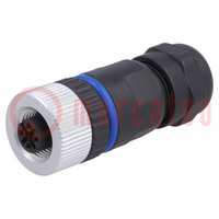 Plug; M12; PIN: 3; female; A code-DeviceNet / CANopen; for cable