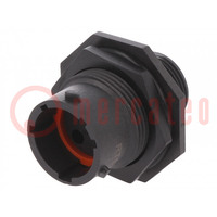 Connector: circular; socket; for panel mounting,front side nut