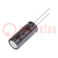 Condensador: electrolítico; THT; 120uF; 200VDC; Ø12,5x31,5mm; ±20%