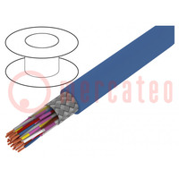 Cable; JE-LiYCY; 12x2x0,5mm2; PVC; azul claro; 1kV,2kV; CPR: Eca