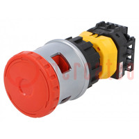 Switch: emergency stop; 30mm; Stabl.pos: 2; NC; red; IP65; XN; Pos: 2