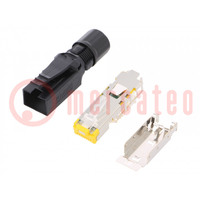 Steckverbinder: RJ45; Stecker; PIN: 8; Kat: 6; abgeschirmt; gerade