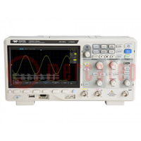 Oscilloscope: numérique; Ch: 2; 350MHz; 2Gsps; 28Mpts; 1n÷100s/div