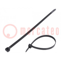 Cable tie; L: 250mm; W: 7.6mm; polyamide; 533N; black; Ømax: 66mm