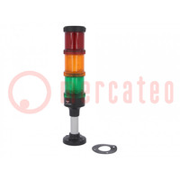 Avertisseur: colonne de signalisation; LED; rouge/orange/vert