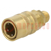 Quick connection coupling; straight; max.15bar; brass; Seal: FPM