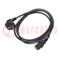 Mains cable; Plug: EU; IEC C13 female