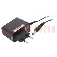 Power supply: switched-mode; mains,plug; 12VDC; 1.25A; 15W; 84.13%