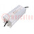 Power supply: switched-mode; 150W; 12VDC; 12.5A; 180÷295VAC; IP67