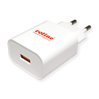 ROLINE Chargeur USB avec prise Euro, 1 port, QC3.0, 18W