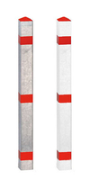 Modellbeispiel: Absperrpfosten -Acero-70 x 70 mm aus Aluminium (v. l.: Art. 13456, 13456-rw)