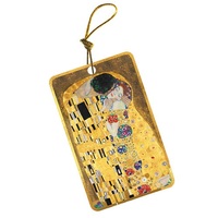 Ajándékkísérő kártya Fridolin Gustav Klimt ´A csók´ arany szegéllyel 10 db/csomag