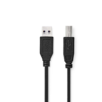 NEDIS CABLE USB, USB 3.2 GEN 1, CONECTOR USB-A, CONECTOR USB-B, 5 GBPS, NIQUELADO, 2,00 M, REDONDO, PVC, COLOR AZUL