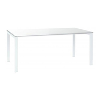 Rechte werkposten Ultra 200 x 90 cm wit / wit