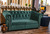 2-Sitzer Sofa Chesterfield Samtstoff; 167x97x72.5 cm (BxTxH); Sitz tannengrün,