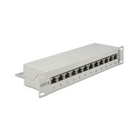 DELOCK 10" Patchpanel 12 Port Cat.6 grau