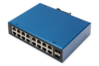 Digitus Commutateur réseau Gigabit Ethernet 16 ports, industriel, non administrable, 2 SFP en liaison montante