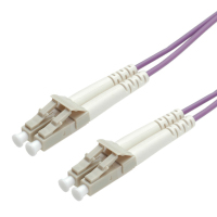 ROLINE FO Jumper Cable 50/125µm OM4, LC/LC, Low-Loss-Connector 0,5m cavo a fibre ottiche Viola