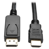 Tripp Lite P582-006-V2-ACT DisplayPort 1.2 auf aktives HDMI-Adapterkabel, DP mit Verriegelungen auf HDMI (Stecker/Stecker), UHD 4K , 1,83 m