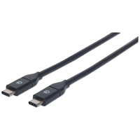 Manhattan USB 3.2 Typ C Gen 2-Kabel, Typ C-Stecker auf Typ C-Stecker, 10 Gbit/s, 3 A, 0,5 m, schwarz