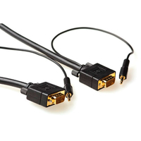 ACT 2m VGA + 3.5mm VGA kabel VGA (D-Sub) + 3.5 mm (1/8") Zwart
