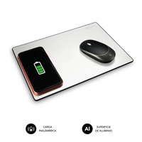 SUBBLIM Alfombrilla con cargador Inalámbrico Mousepad Wireless Charger Aluminum Silver 10W