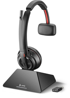 POLY Savi 8210 UC Headset Wireless Head-band Office/Call center Charging stand Black