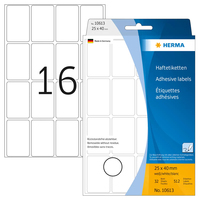 HERMA 10613 etiqueta autoadhesiva Rectángulo redondeado Blanco 512 pieza(s)