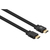 Manhattan HDMI Cable with Ethernet (Flat), 4K@60Hz (Premium High Speed), 2m, Male to Male, Black, Ultra HD 4k x 2k, Fully Shielded, Gold Plated Contacts, Lifetime Warranty, Polybag