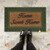 Relaxdays Fußmatte "Home Sweet Home", 45x75 cm, Fußabtreter Blumen, Gummi & Kokos, rutschfest, innen & außen, grün/natur