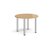 Circular chrome radial leg meeting table 1000mm - oak