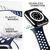 NALIA Airflow Silicone Cinturino Smart Watch compatible con Apple Watch Bracciale Ultra/SE Series 8/7/6/5/4/3/2/1, 42mm 44mm 45mm 49mm, per iWatch Orologio Donna e Uomo Blu Bianco