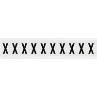 Identical numbers and letters on one card for indoor use 22.00 mm x 38.00 mm NL-W15-X, Black, White, Rectangle, Black on white, Vinyl,Self Adhesive Labels