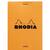 Gehefter Notizblock Rhodia No.12 8,5x12cm 80 Blatt liniert 80g - Orange