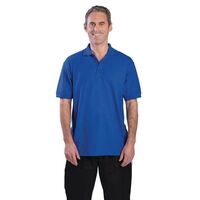 Nisbets Unisex Polo Shirt in Blue - Polycotton with Ribbed Cuffs on Sleeve - M