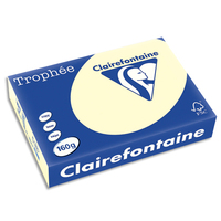 CLAIREFONTAINE Ramette de 250 feuilles papier couleur TROPHEE 160 grammes format A4 Ivoire 1101