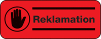Rollen-Etiketten - Reklamation, Fluoreszierend-Rot, 1.9 x 5 cm, Papier, Text