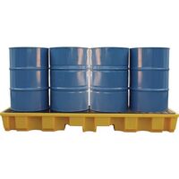 Four drum in-line sump pallet - Yellow