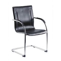 Cantilever leather visitor chair, pack of 5