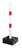 Absperrketteständer Outside weiß,2 rote Ringe,transportabel Pf.Ø60 mm