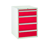 SPARTEX SUC1826075AR EUROSLIDE 4 DRAWER 1X150MM 3X200MM-750D RED