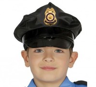 Gorra Policía infantil con placa dorada Universal Niños