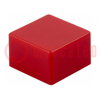 Toets; vierkant; rood; 9x9mm