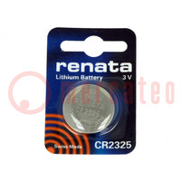 Battery: lithium; 3V; CR2325,coin; 190mAh; non-rechargeable; 1pcs.