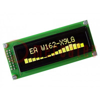 Display: OLED; alfanumerico; 16x2; Dim: 85x36mm; giallo-verde