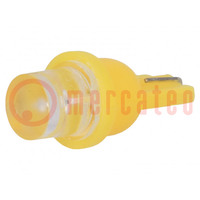 Lampe LED; jaune; T08; Unom: 12VDC; 1lm; Nb.de diodes: 1; 0,24W; 140°