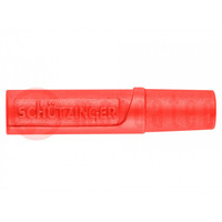 Socle; banane 2mm; 10A; 33VAC; 70VDC; Long.totale: 21mm; rouge