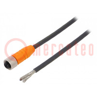 Connection lead; M12; PIN: 4; straight; 5m; plug; 240VAC; 4A; IP67