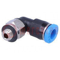 Push-in fitting; angled 90°; -0.95÷6bar; Gasket: NBR rubber; QSM