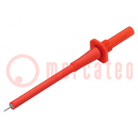 Sonde; 1A; rouge; Taille de socle: 2mm; Plaquage: nickelé; 15mΩ